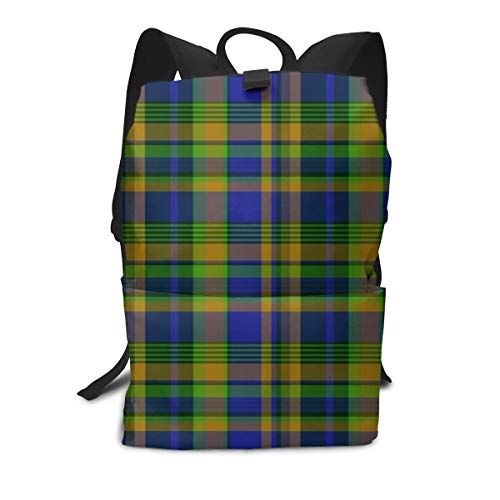 Mochila unisex de Tartan Pik Mills para estudiantes universitarios, libros de viaje, computadora portátil, mochila escolar al aire libre