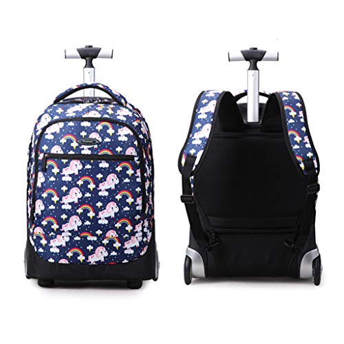 Mochilas Escolares con Ruedas, Mochila Escolar para Niños con Rueda Gran Capacidad Maleta Infantil Caja Trolley, Equipaje De Bolsillo De La Escuela Portátil, A