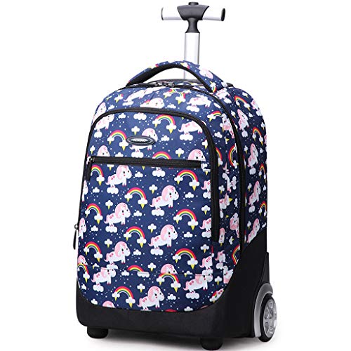 Mochilas Escolares con Ruedas, Mochila Escolar para Niños con Rueda Gran Capacidad Maleta Infantil Caja Trolley, Equipaje De Bolsillo De La Escuela Portátil, A