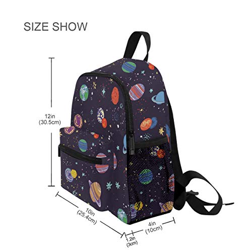 Mochilas Escolares Infantiles, Space Planets Impreso Personalizado Ligero Preescolar Bolsa para Niñas Niños