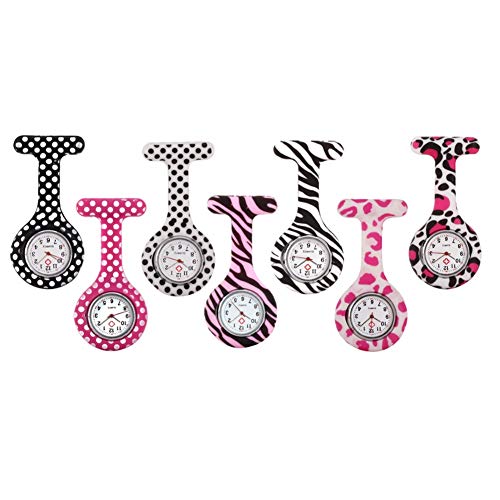 Moda Indumentaria Femenina Enfermera del silicón con Clip del Fob de la Broche de Solapa del Reloj Colgante de Bolsillo Reloj Broche (Color : 5)