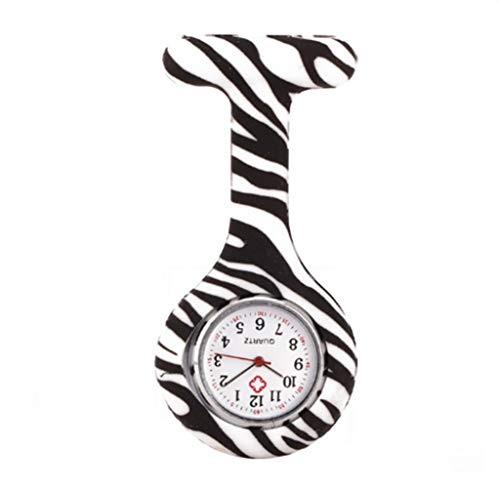 Moda Indumentaria Femenina Enfermera del silicón con Clip del Fob de la Broche de Solapa del Reloj Colgante de Bolsillo Reloj Broche (Color : 5)