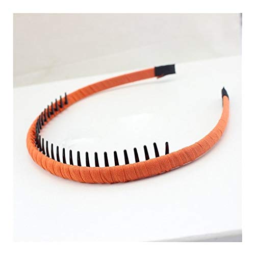 Moda Mujer Niñas Tocado Tela sólida Diadema Envoltura Cabello Aro Bisel con Dientes Accesorios for el Cabello Femenino Diadema Diadema Cintas para el Pelo (Color : Orange)