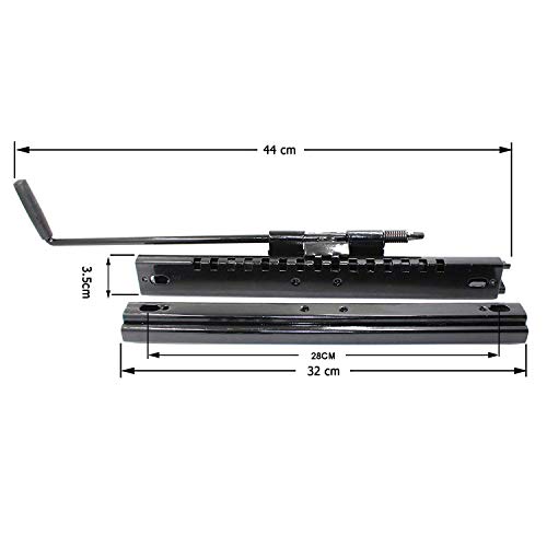 MODAUTO Guias Correderas para Bases de Asiento, Ríeles para Asientos, Carrileras para Asientos, Universal Palanca, para Asiento de Conductor, Modelo G469AA/G469L, Negro