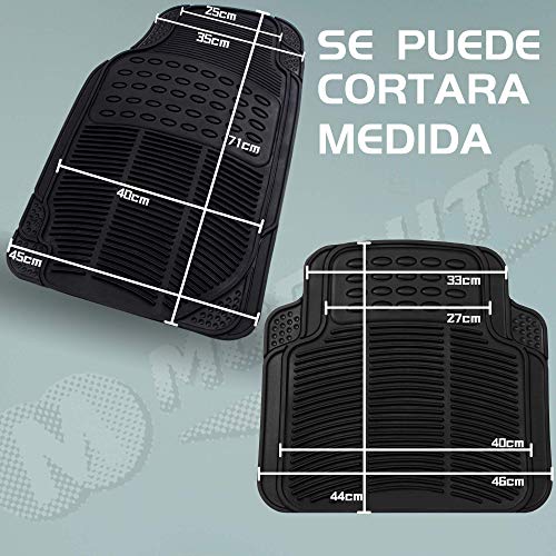 MODAUTO Juego Alfombrillas de Goma Universales para Coche 4 Elementos Negro G822BK