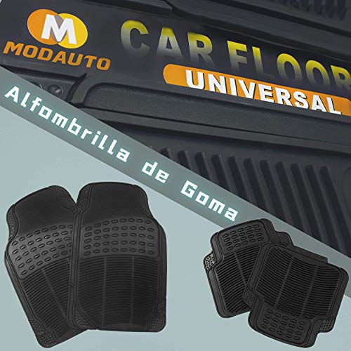 MODAUTO Juego Alfombrillas de Goma Universales para Coche 4 Elementos Negro G822BK