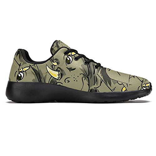 Modelo de rinoceronte animal rinoceronte africano Zapatillas de Deporte para Hombres Casual Zapatillas De Hombre, (multicolor), 41 EU