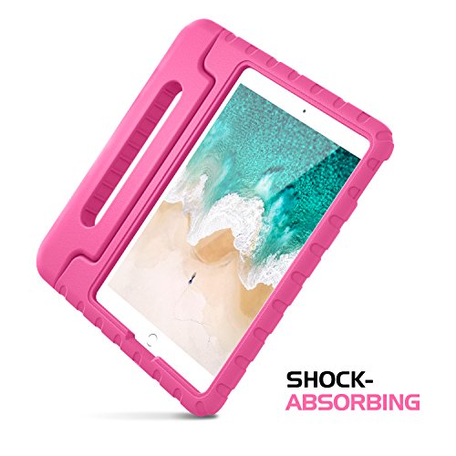 MoKo Funda para New iPad 10.2 2019 / iPad Air (3rd Generation) 10.5" 2019 - Portátil Shock Proof Lightweight Kids Protector Parachoque Cover Case con Manija - Magenta