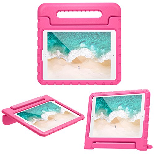 MoKo Funda para New iPad 10.2 2019 / iPad Air (3rd Generation) 10.5" 2019 - Portátil Shock Proof Lightweight Kids Protector Parachoque Cover Case con Manija - Magenta