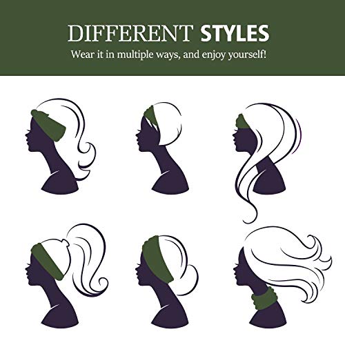 MoKo Headband Bandana - Pañuelo Deportivo Multifuncional Cinta / Bragas de Cabeza y Cuello para Fitness, Ejercicio， Correr, Yoga, Moda y Más, Verde Militar ( Hombres & Mujeres)