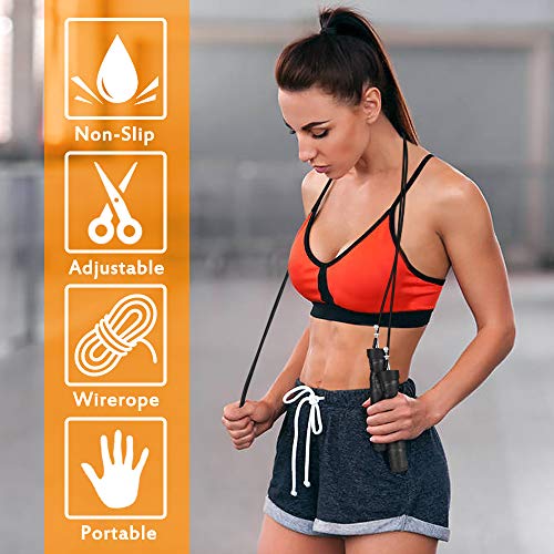 Molbory Cuerda para Saltar con Asas Antideslizantes,Ajustable Comodo Chupando Sudor Manija，Adecuado para Saltar la Cuerda para Hacer Deporte, Hacer Ejercicio, Entrenar, Apto para Todos (2 Cables)