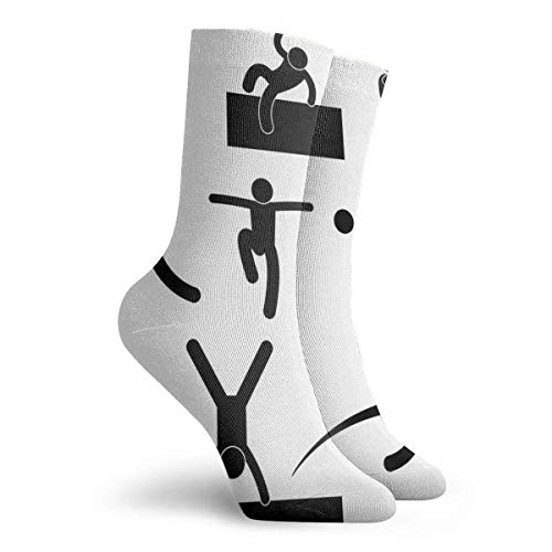 Molelanki Parkour Tricks Figure Classic Crew Calcetines Transpirable Tobillo Running Calcetines de senderismo Sport Athletic Calcetines 30 cm / 11.8 pulgadas