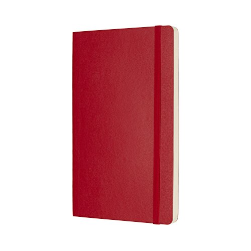 Moleskine - Cuaderno Clásico con Páginas Lisas, Tapa Blanda y Goma Elástica, Rojo (Red), Tamaño Grande, 192 Páginas