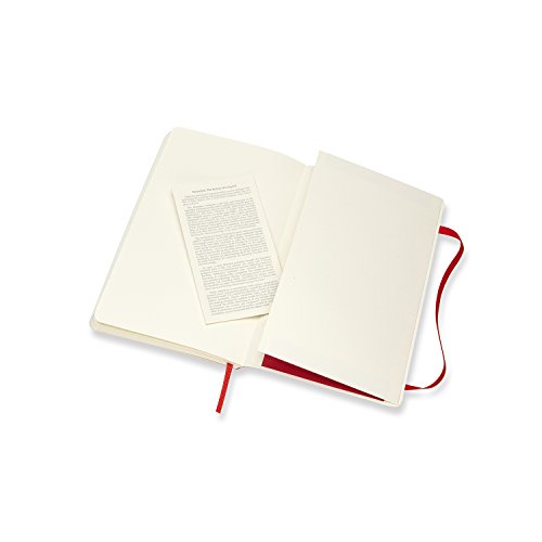 Moleskine - Cuaderno Clásico con Páginas Lisas, Tapa Blanda y Goma Elástica, Rojo (Red), Tamaño Grande, 192 Páginas