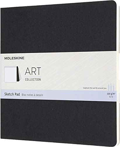 Moleskine - Cuaderno de Dibujo, Papel para Lápices, Carboncillo, Plumas Estilográficas y Marcadores, Tapa Blanda, Color Negro, Tamaño Cuadrado 19 x 19 cm, 48 Páginas (COLLECTION ART)