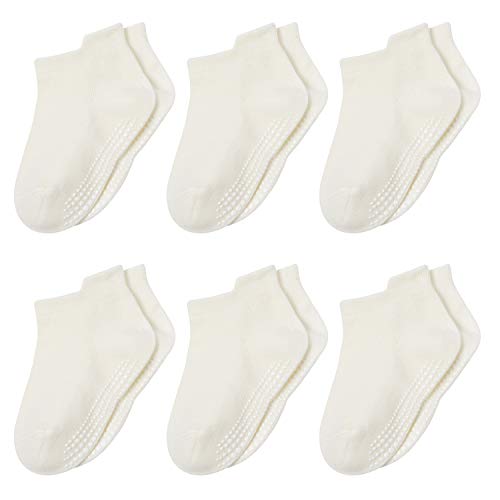 Momcozy Calcetines Bebe Calcetines Antideslizantes Niño Calcetines Niña Calcetines Casa Calcetines Niños Calcetines Cortos Calcetines Tobilleros para Bebé Recién Niñas de 0 a 36 Meses 6/12 Pares