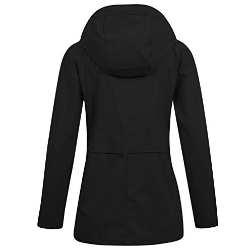 MOMOXI ABRIGOS Chaqueta con Capucha Impermeable para Mujer Chaqueta Deportiva Desmontable y Transpirable para Exteriores_Chaqueta Impermeable para Mujer con Capucha y Forro a Rayas