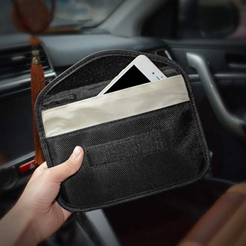 MONOJOY - Bolsa para llaves de coche, 2 unidades Faraday, bloqueador de señales para llaves de coche, RFID Key Pouch Bloques RFID/WIFI/GSM/LTE/NFC/RF