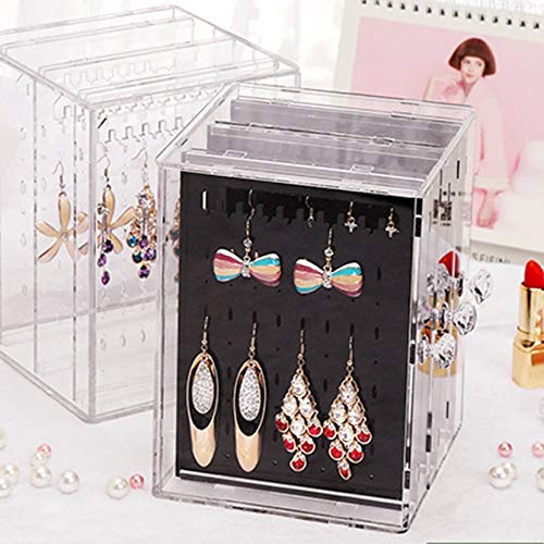 Monrodbitt Simple diseño Transparente Mujeres joyería Display Shelf práctico Escritorio Pendientes Holder Storage Rack Display