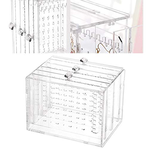 Monrodbitt Simple diseño Transparente Mujeres joyería Display Shelf práctico Escritorio Pendientes Holder Storage Rack Display