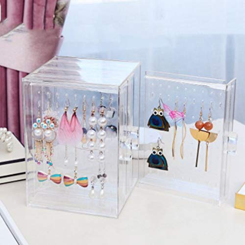 Monrodbitt Simple diseño Transparente Mujeres joyería Display Shelf práctico Escritorio Pendientes Holder Storage Rack Display