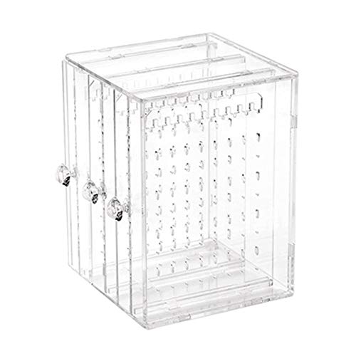 Monrodbitt Simple diseño Transparente Mujeres joyería Display Shelf práctico Escritorio Pendientes Holder Storage Rack Display