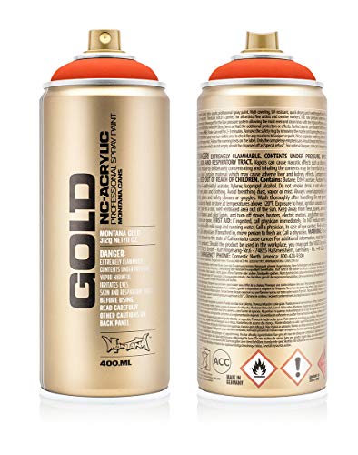 Montana Cans 283826 Spray Oro, gld400, F2000, 400 ml, Power Naranja