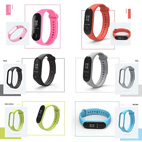 Monuary 12 Piezas Correas para Xiaomi Mi Band 4 / Mi Band 3 Pulseras Reloj Silicona Banda para Mi Band 3 / Mi Smart Band 4 Reemplazo - 12 Colores.