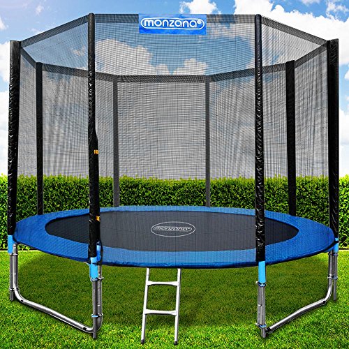 Monzana Trampolin Cama elástica Ø244cm Set Completo Incl.Red de Seguridad y Cubierta Juego Exterior niños Adultos Deporte