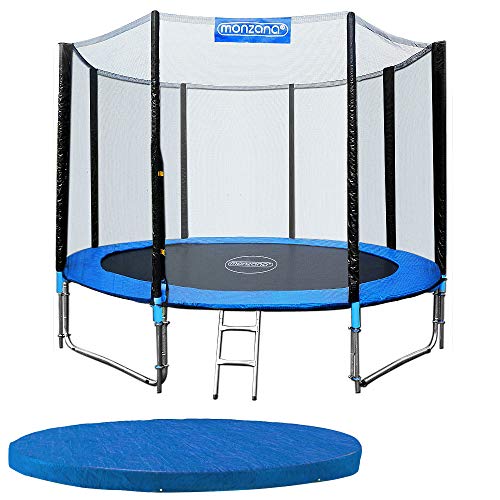 Monzana Trampolin Cama elástica Ø244cm Set Completo Incl.Red de Seguridad y Cubierta Juego Exterior niños Adultos Deporte