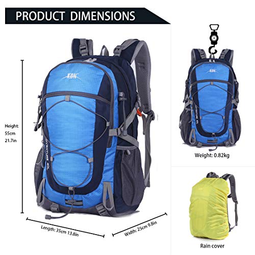 Mooedcoe 40L Mochila Senderismo Montaña Trekking Macutos de Viaje Acampada Marcha (Azul)