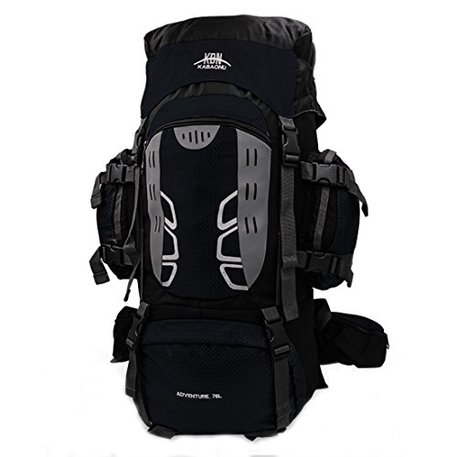 Mooedcoe 75L Mochila Senderismo Tactica Mochila Hombre Impermeable de Trekking Viaje Montaña Acampada Escalada (Negro)