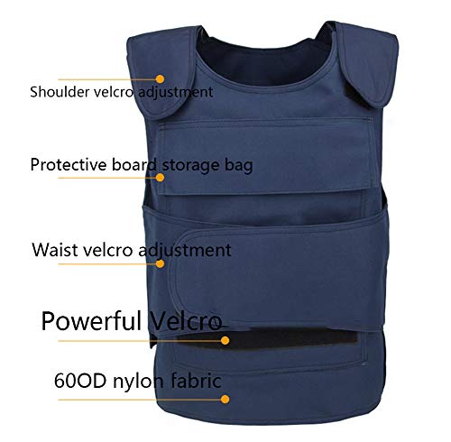 MOOLUNS Chaleco Sequridad/puñalada Chaleco, Guardia de Seguridad Chaleco Genuino Chaleco táctico Proteger la Ropa no está Incluido planchas de Acero, Azul
