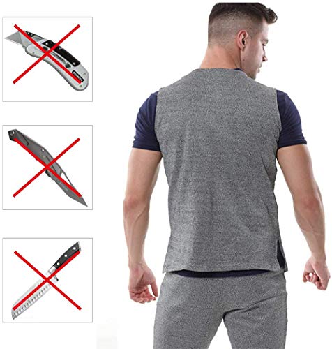 MOOLUNS Chaleco Sequridad,Verano Ligero Chaleco De Puñalada, Al Aire Libre Camiseta Elástica Chaleco De Seguridad, con Función De Protección Corporal, Unisexo,Gris,XL