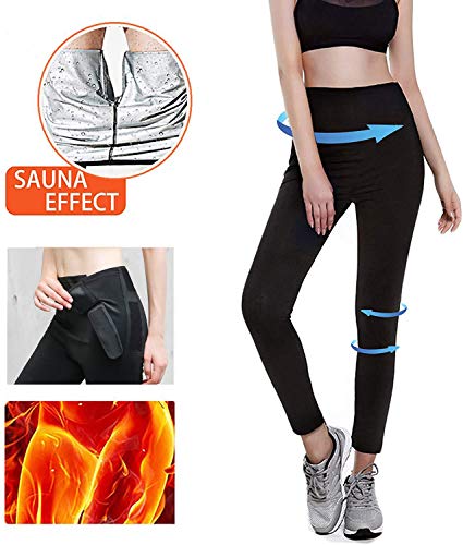 Moonssy Leggins Reductores Adelgazantes, Pantalones de Sauna Adelgazantes Mujer Nanotecnología, Leggins Anticeluliticos Cintura Alta, Mallas Fitness Push Up para Deporte Running Yoga Gym (M)