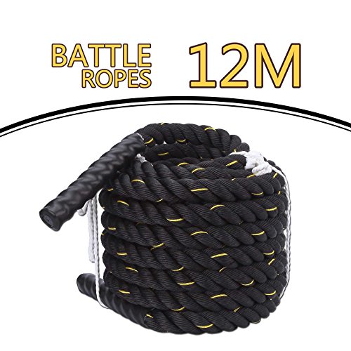 MORO - Cuerda de batalla para fuerza corporal, deporte, ejercicio, fitness, entrenamiento. Cuerda para ejercicios – 9-15 m de largo, 38 mm de grosor. Cuerda para entrenamiento (9M)