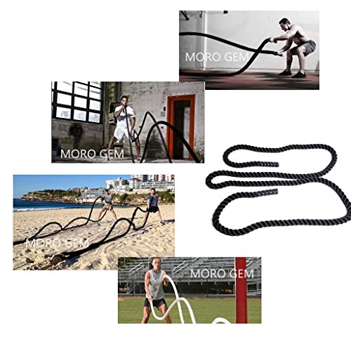 MORO - Cuerda de batalla para fuerza corporal, deporte, ejercicio, fitness, entrenamiento. Cuerda para ejercicios – 9-15 m de largo, 38 mm de grosor. Cuerda para entrenamiento (9M)