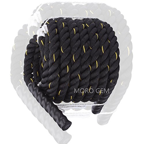 MORO - Cuerda de batalla para fuerza corporal, deporte, ejercicio, fitness, entrenamiento. Cuerda para ejercicios – 9-15 m de largo, 38 mm de grosor. Cuerda para entrenamiento (9M)