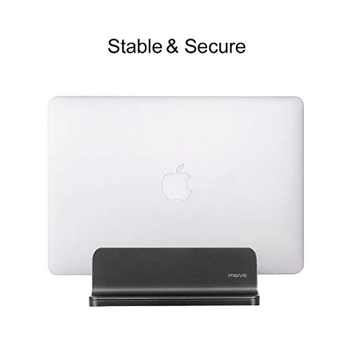 MOSISO Laptop Stand Vertical, Soporte de Escritorio de Aleación de Aluminio Muelle para Ahorrar Espacio Compatible con iPad Pro/MacBook Air/MacBook Pro/Surface Pro y Otro Portátil, Negro