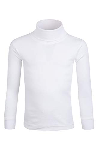 Mountain Warehouse Camiseta de algodón con Cuello Vuelto Meribel para niños Blanco 5-6 Años