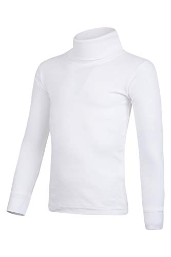 Mountain Warehouse Camiseta de algodón con Cuello Vuelto Meribel para niños Blanco 5-6 Años