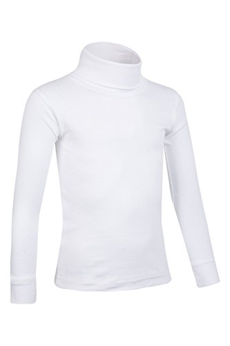 Mountain Warehouse Camiseta de algodón con Cuello Vuelto Meribel para niños Blanco 5-6 Años