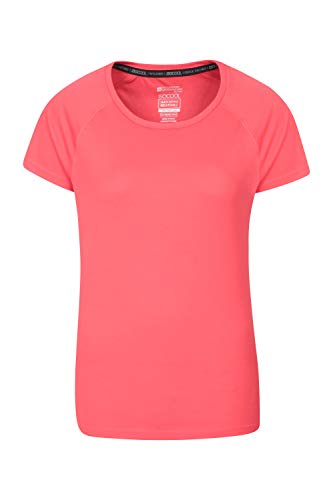 Mountain Warehouse Camiseta Endurance para Mujer - Top de Verano IsoCool para Mujer, Camiseta con protección Solar UV UPF30+ - para Correr, Viajar e IR al Gimnasio Coral 32