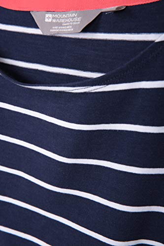 Mountain Warehouse Camiseta St Ives de Cuello Redondo para Mujer - 100% de algodón, Ligera, Transpirable, de Estilo Informal y Cuidado fácil - para Viajes y Paseos Azul Marino 38