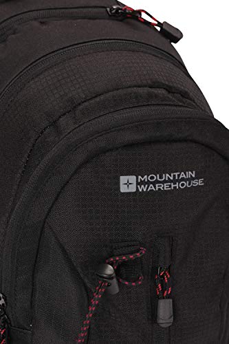 Mountain Warehouse Merlin Petate 23L - Mochila Alto del Vis, Parte posteriora rellenada de Airmesh, Bolso del Bolsillo de la computadora portátil, Amortiguador Carbón Talla única