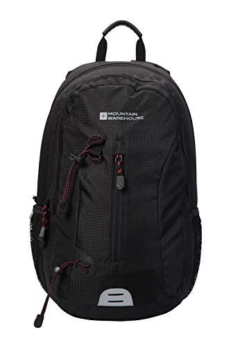 Mountain Warehouse Merlin Petate 23L - Mochila Alto del Vis, Parte posteriora rellenada de Airmesh, Bolso del Bolsillo de la computadora portátil, Amortiguador Carbón Talla única