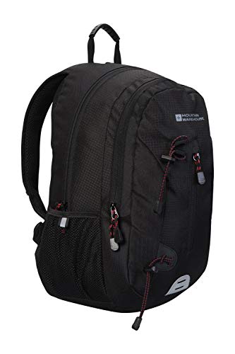 Mountain Warehouse Merlin Petate 23L - Mochila Alto del Vis, Parte posteriora rellenada de Airmesh, Bolso del Bolsillo de la computadora portátil, Amortiguador Carbón Talla única