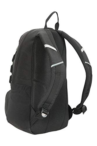 Mountain Warehouse Mochila Pace 12L - Pequeña, Ligera, Compatible con hidratación, Tejido Ripstop, Espalda de Malla Acolchada, con Correas - para Hombres y Mujeres Negro Talla única