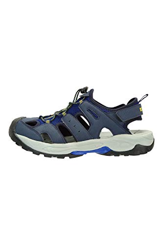 Mountain Warehouse Sandalias Rift Drainage Hombre - Calzado con Puntera de Goma, Forrado de Neopreno, Cierre de Correa - para Caminar, Vacaciones, Estar al Aire Libre Azul 41