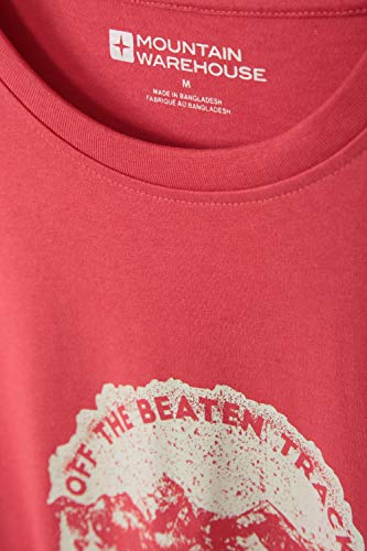 Mountain Warehouse Tri Linear T-Shirt para Hombre - Camiseta Ligera, Top cómodo, Parte de Arriba de Cuidado fácil - Ideal para Viajes, Deportes, Exteriores, Acampar Rojo L